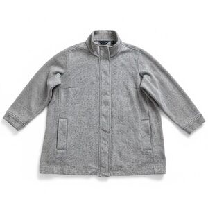 Lands’ End Herringbone Fleece Jacket Lightweight Coat Gray Plus Size 2X 20W